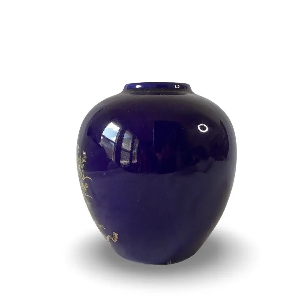 Japanese Kutani Ware Cobalt Blue Vase - Picture 3 of 5